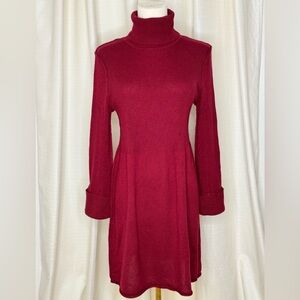 Soft Surroundings Burgundy Turtleneck Sweater Dress